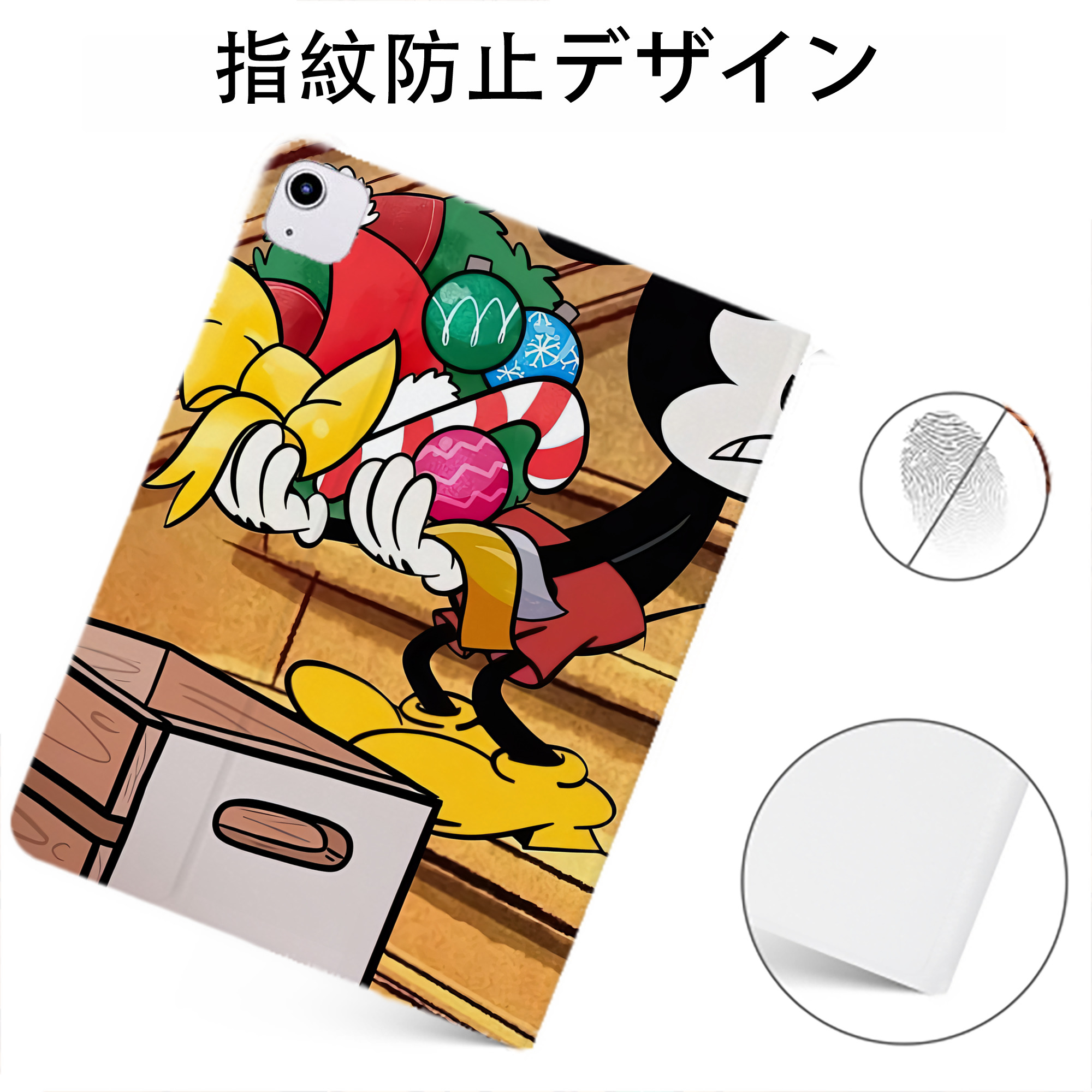 （画像用） ミッキーマウス Mickey Mouse IPadケース ペンホルダー付き ブックスタイルデザイン